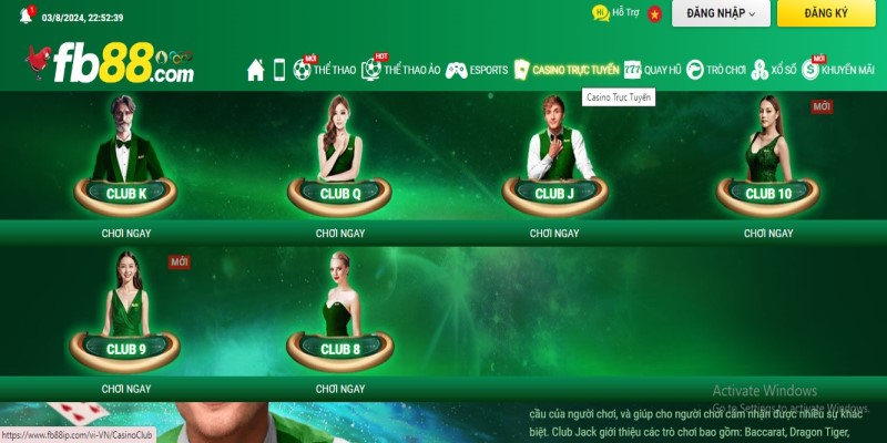 Casino FB88 là sảnh game được nhiều người yêu thích.